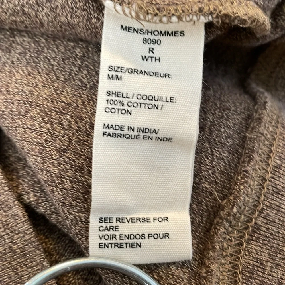 Woolrich Brown Waffle Knit Quarter Zip 100% Cotton‎ Pullover Size Medium